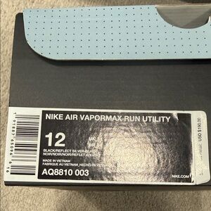 Nike Vapormax Run Utility Black Silver Shoes